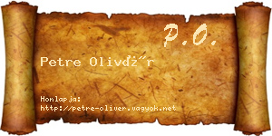 Petre Olivér névjegykártya