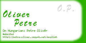 oliver petre business card